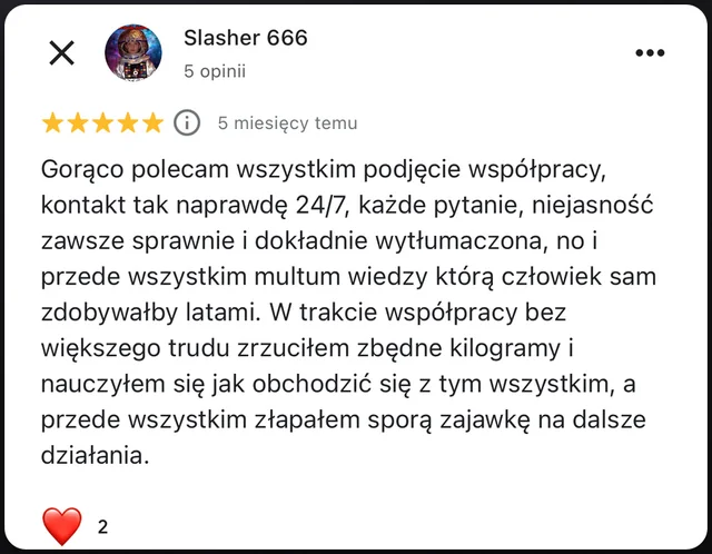Opinia w Google