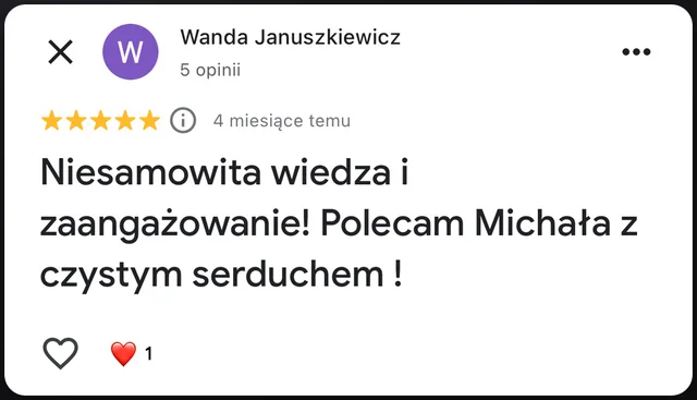 Opinia w Google